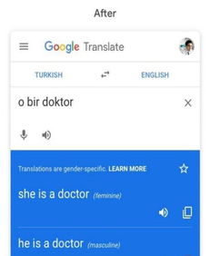 谷歌翻译引入减少性别偏见的更新，英法等六语种首发